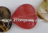 CCY232 15.5 inches 30*30mm heart volcano cherry quartz beads