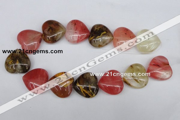 CCY232 15.5 inches 30*30mm heart volcano cherry quartz beads