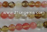 CCY502 15.5 inches 8mm faceted round volcano cherry quartz beads