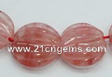 CCY53 15.5 inches 20mm flat round cherry quartz beads wholesale