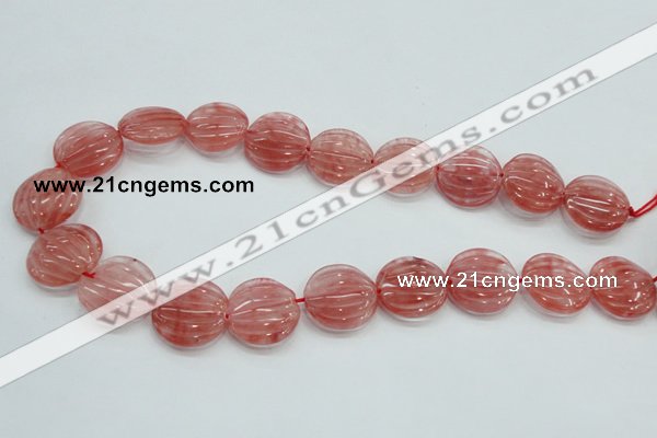 CCY53 15.5 inches 20mm flat round cherry quartz beads wholesale