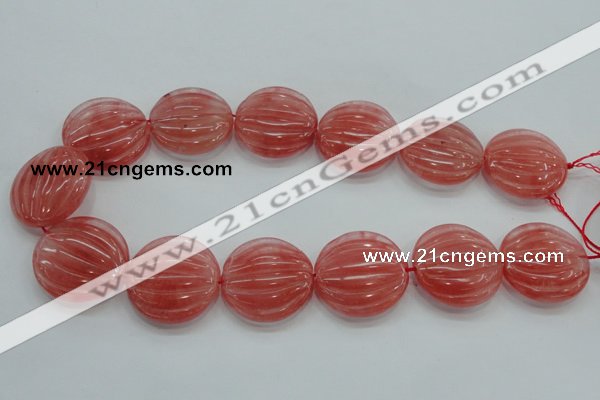 CCY54 15.5 inches 30mm flat round cherry quartz beads wholesale