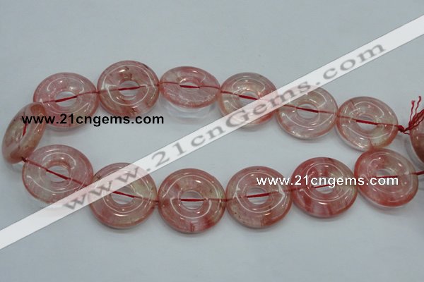CCY56 15.5 inches 30mm donut cherry quartz beads wholesale