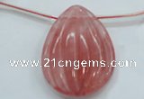 CCY57 30*40mm top-drilled teardrop cherry quartz beads wholesale