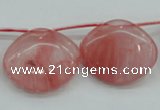 CCY58 25*30mm top-drilled conch cherry quartz beads wholesale