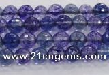 CCY601 15.5 inches 6mm faceted round blue cherry quartz beads