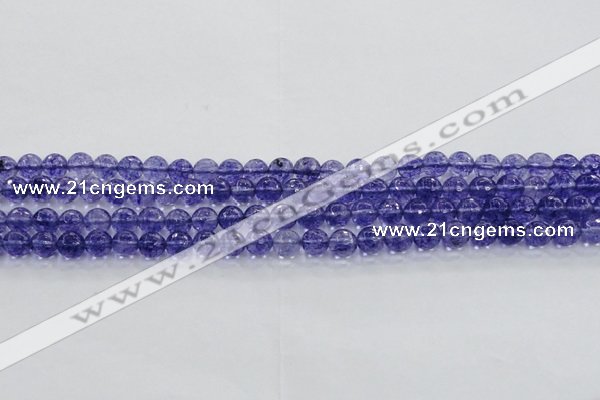 CCY602 15.5 inches 8mm faceted round blue cherry quartz beads