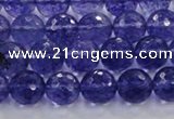 CCY603 15.5 inches 10mm faceted round blue cherry quartz beads