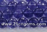 CCY604 15.5 inches 12mm faceted round blue cherry quartz beads