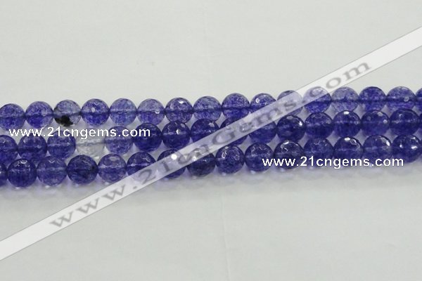 CCY605 15.5 inches 14mm faceted round blue cherry quartz beads