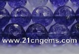 CCY606 15.5 inches 16mm faceted round blue cherry quartz beads