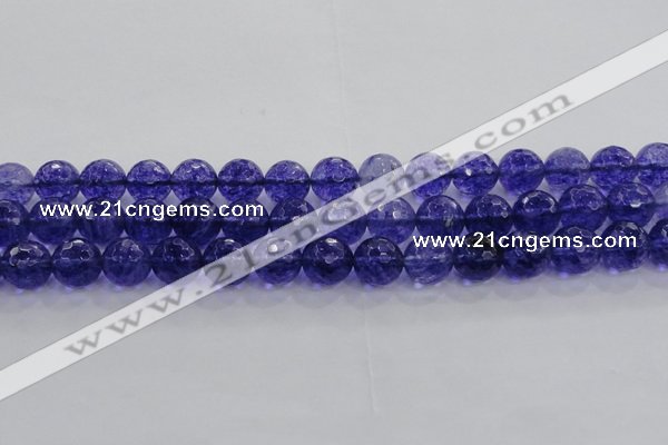 CCY606 15.5 inches 16mm faceted round blue cherry quartz beads