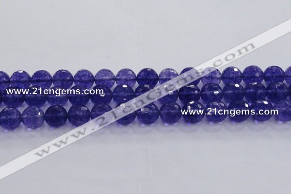 CCY607 15.5 inches 18mm faceted round blue cherry quartz beads