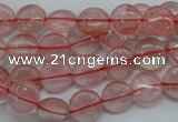 CCY61 15.5 inches 10mm flat round cherry quartz beads wholesale