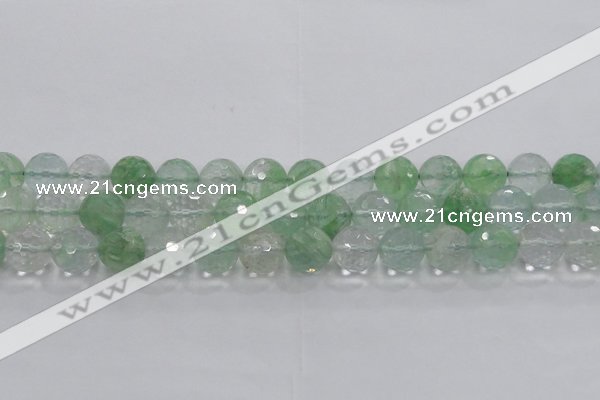 CCY616 15.5 inches 16mm faceted round green cherry quartz beads