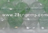 CCY617 15.5 inches 18mm faceted round green cherry quartz beads