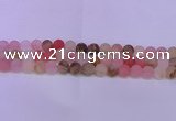 CCY621 15.5 inches 6mm round matte volcano cherry quartz beads