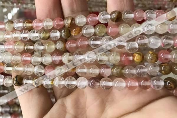 CCY631 15.5 inches 6mm round volcano cherry quartz beads wholesale