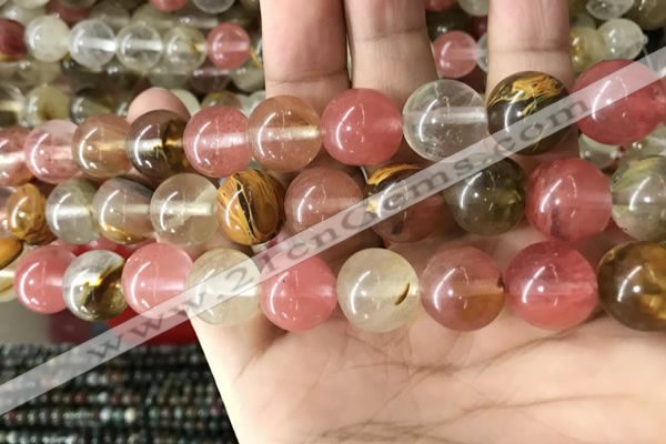 CCY635 15.5 inches 14mm round volcano cherry quartz beads wholesale