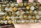 CCY649 15.5 inches 12mm round volcano cherry quartz beads