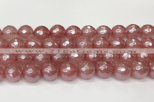 CCY668 15 inches 12mm faceted round AB-color cherry quartz beads