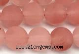 CCY672 15 inches 8mm round matte cherry quartz beads