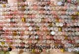CCY686 15 inches 4mm round volcano cherry quartz beads