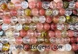 CCY688 15 inches 8mm round volcano cherry quartz beads