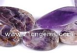 CDA03 twisted oval dogtooth amethyst quartz beads Wholesale