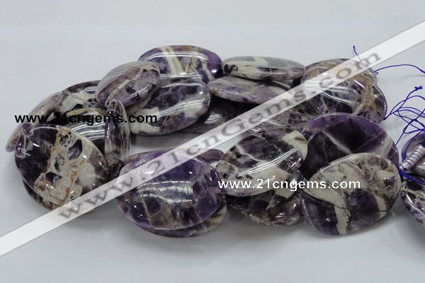 CDA12 15.5 inches 35*50mm oval dogtooth amethyst quartz beads