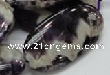 CDA14 15.5 inches 25*50mm oval dogtooth amethyst quartz beads