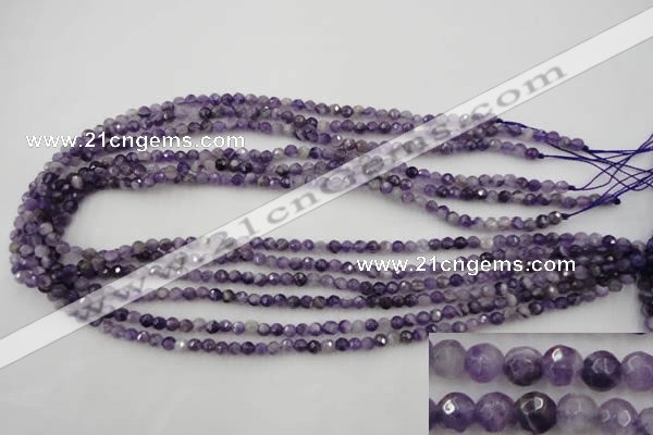 CDA150 15.5 inches 4mm faceted round dogtooth amethyst beads