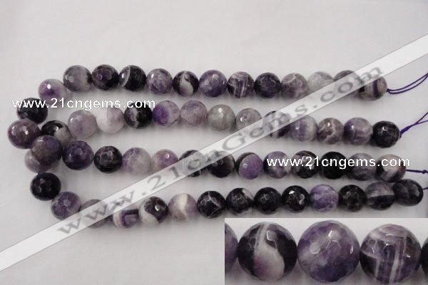 CDA154 15.5 inches 12mm faceted round dogtooth amethyst beads