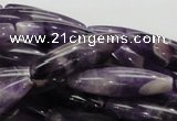 CDA16 15.5 inches 10*35mm rice dogtooth amethyst quartz beads