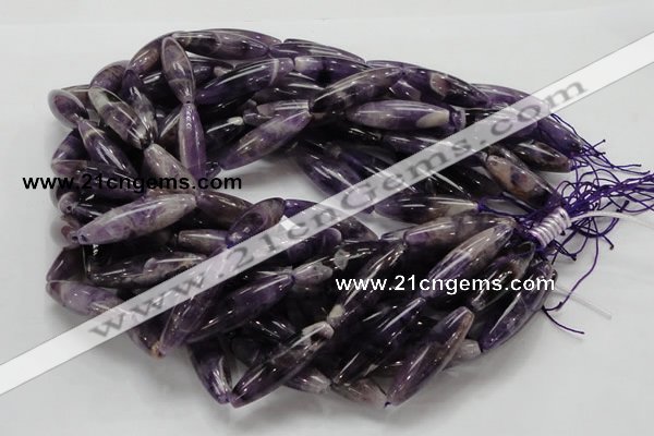 CDA16 15.5 inches 10*35mm rice dogtooth amethyst quartz beads