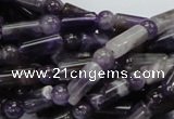 CDA17 15.5 inches 6*12mm column & round dogtooth amethyst beads