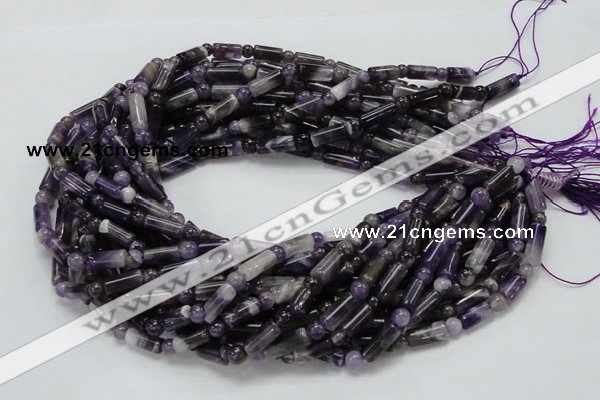 CDA17 15.5 inches 6*12mm column & round dogtooth amethyst beads