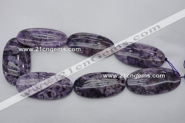 CDA306 15.5 inches 30*60mm oval dyed dogtooth amethyst beads