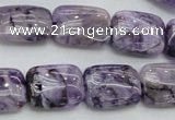 CDA310 15.5 inches 13*18mm rectangle dyed dogtooth amethyst beads