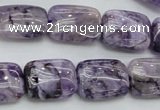 CDA310 15.5 inches 13*18mm rectangle dyed dogtooth amethyst beads