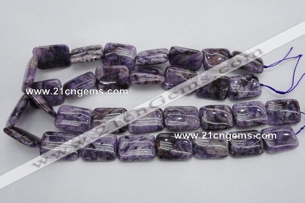 CDA311 15.5 inches 18*25mm rectangle dyed dogtooth amethyst beads