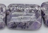 CDA313 15.5 inches 30*40mm rectangle dyed dogtooth amethyst beads