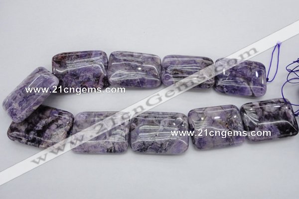 CDA313 15.5 inches 30*40mm rectangle dyed dogtooth amethyst beads