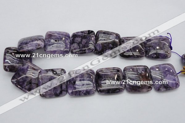 CDA315 15.5 inches 30*30mm square dyed dogtooth amethyst beads