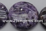 CDA318 15.5 inches 40mm flat round dyed dogtooth amethyst beads