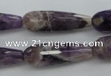 CDA32 15.5 inches 10*30mm faceted teardrop dogtooth amethyst beads