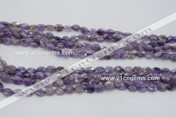 CDA322 15.5 inches 7*9mm faceted oval dyed dogtooth amethyst beads