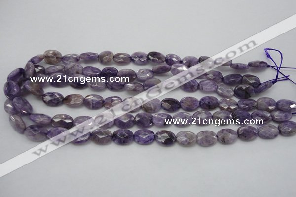 CDA323 15.5 inches 10*14mm faceted oval dyed dogtooth amethyst beads