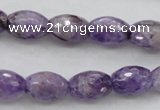 CDA333 15.5 inches 10*14mm faceted rice dyed dogtooth amethyst beads