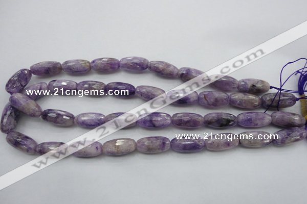 CDA338 15.5 inches 10*22mm faceted drum dyed dogtooth amethyst beads